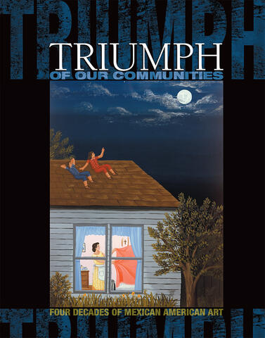 Triumph cover art painting of house beneath moon