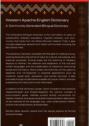 Book Back Cover: Western Apache Dictionary